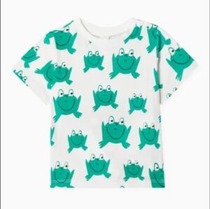 Stella McCartney Kids Frog Print Green And White T-Shirt